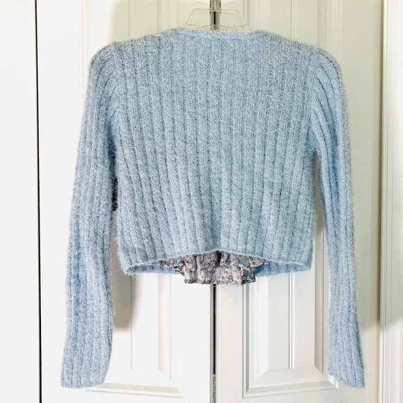 Tillys Full Circle Trends Made With Love Tie Front Cardigan Blue (XL) New w/Tag - Picture 5 of 11